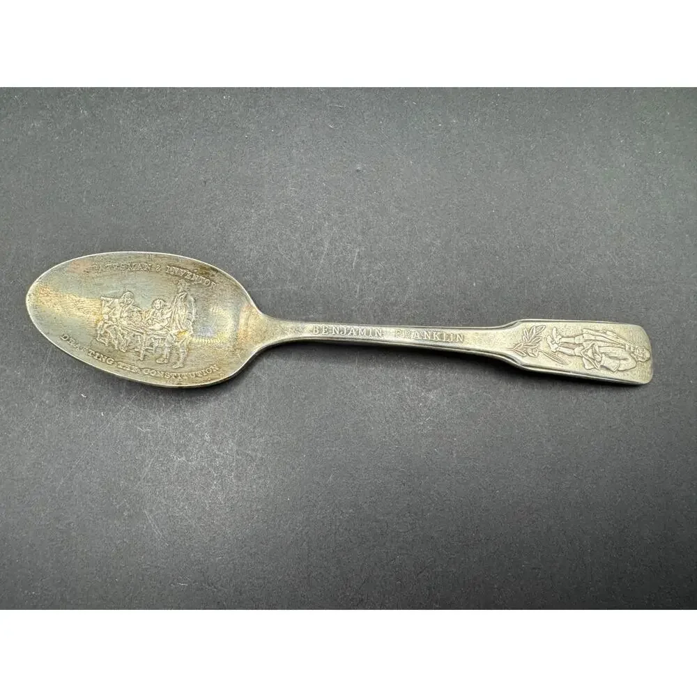 Vintage International Distinguished Americans Silver Spoon Benjamin Franklin